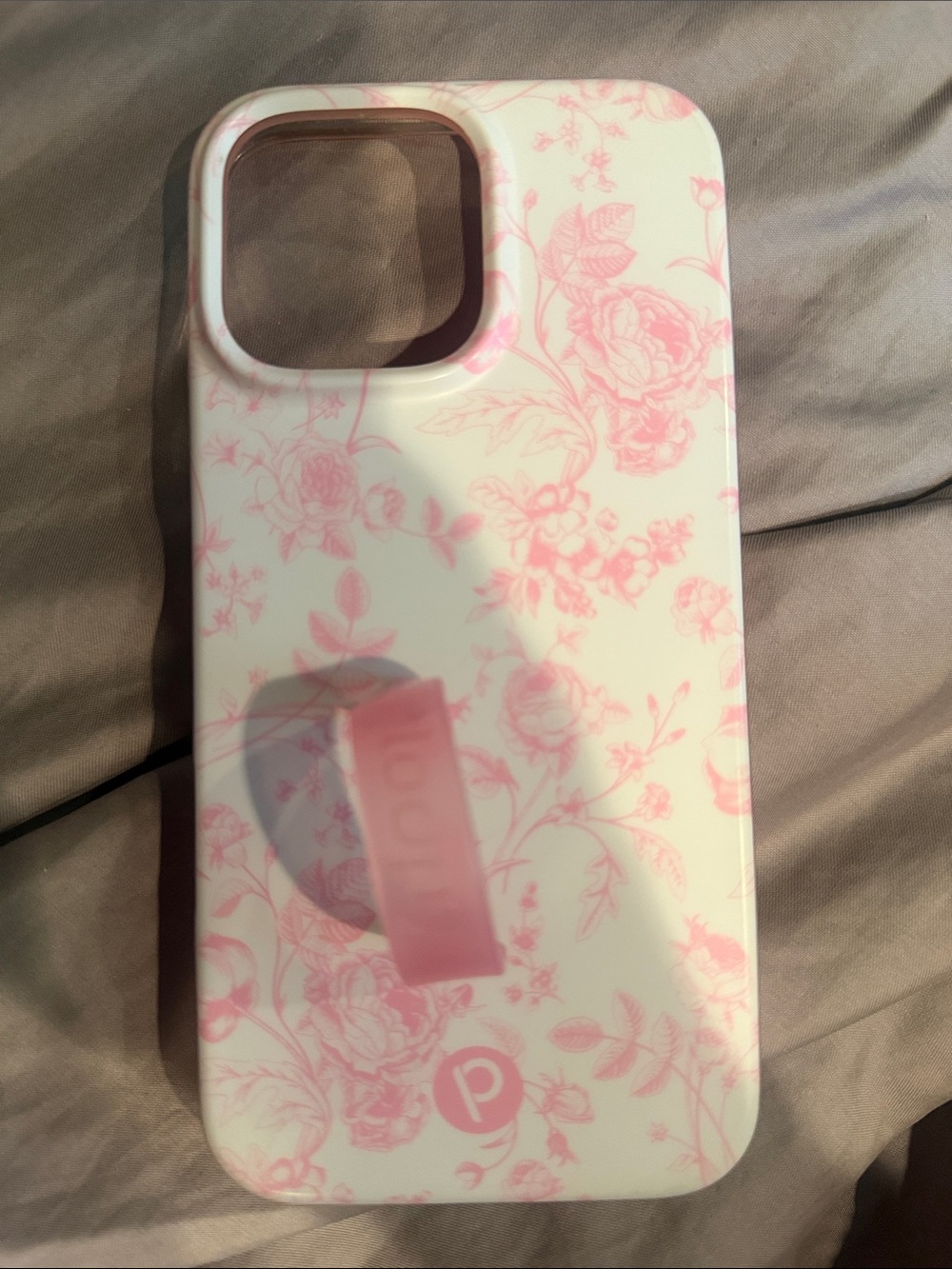 LOOPY phone Case for iPhone 16 PRO MAX + Grip Loop.  USED RIGHTY

Pink Toile